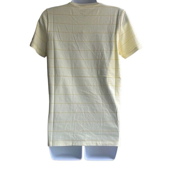 Everlane The Striped Organic Cotton Crew Tee Medium Yellow Coastal Preppy NWT - Picture 2 of 9